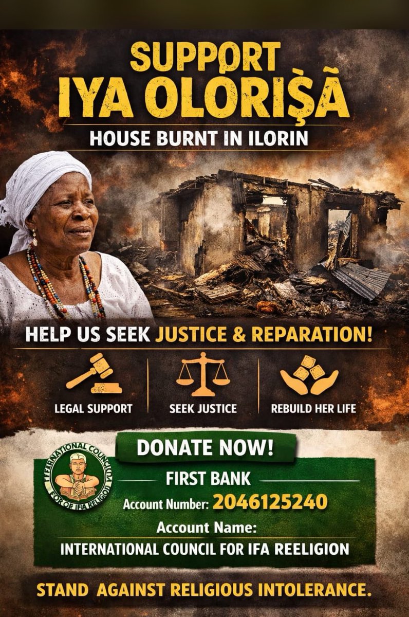 ThinkYoruba_1st's tweet image. Dear sons and daughters of Oduduwa,

Please let's support the ongoing efforts to take legal action, accountability, and get justice for Iya olorisha.

This is a moment to stand with her and to uphold the values of tolerance, coexistence, and dignity that Yorùbáland represents.…