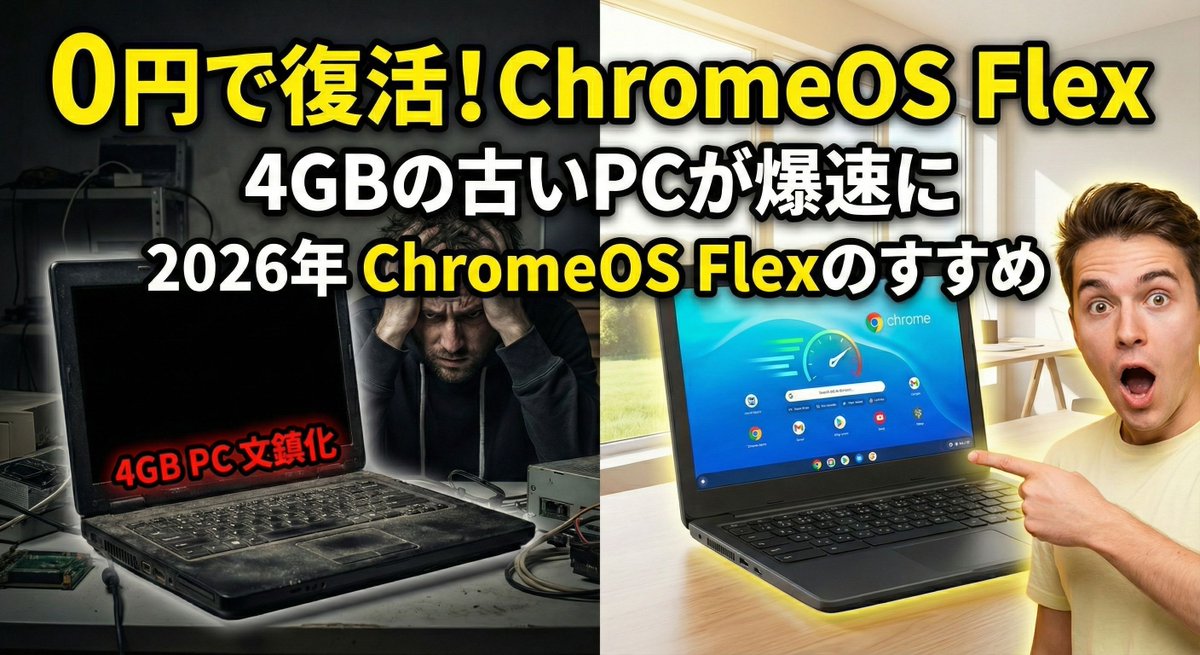 mususuma's tweet photo. 2026年 ChromeOS Flexのすすめ メモリ高騰時代の救世主!! 0円でポンコツPCが復活!!
https://t.co/DoofwTk76K
#ChromeOSflex #Chromebook #ChromeOS https://t.co/ZWr67NBGUn