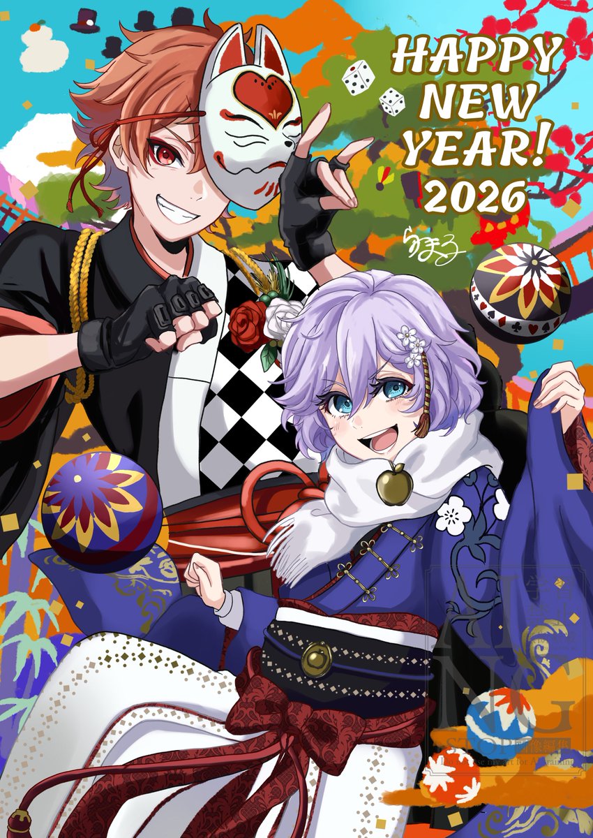 RMN_budou10's tweet image. 描き初め🎍✨️
今年もお絵描きとコス楽しみます🔥
新年から推し2人の掛け合いが見れて幸❣️❣️