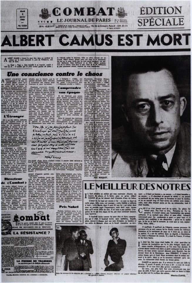 Bibliomaniatico's tweet image. 4 de enero de 1960.

ALBERT CAMUS HA MUERTO.