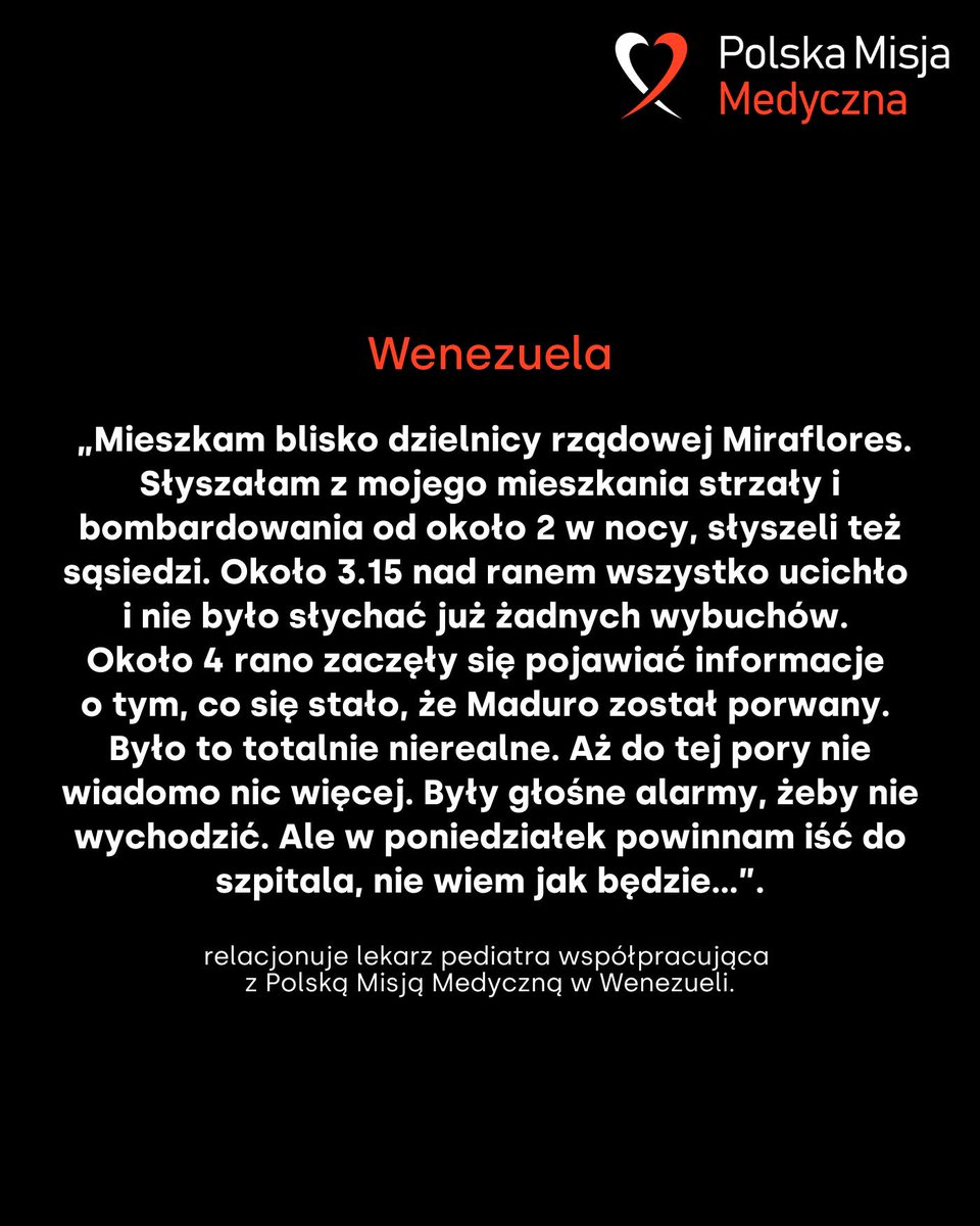 #Wenezuela od lat pogrążona jest w systemowym kryzysie. Pomagamy na miejscu, wspierając m. in. działania kliniki medycznej w Rubio. Obserwujemy sytuację na miejscu. Jesteśmy gotowi do dalszego wspierania opieki zdrowotnej w Wenezueli, a także do zwiększenia skali naszej pomocy.