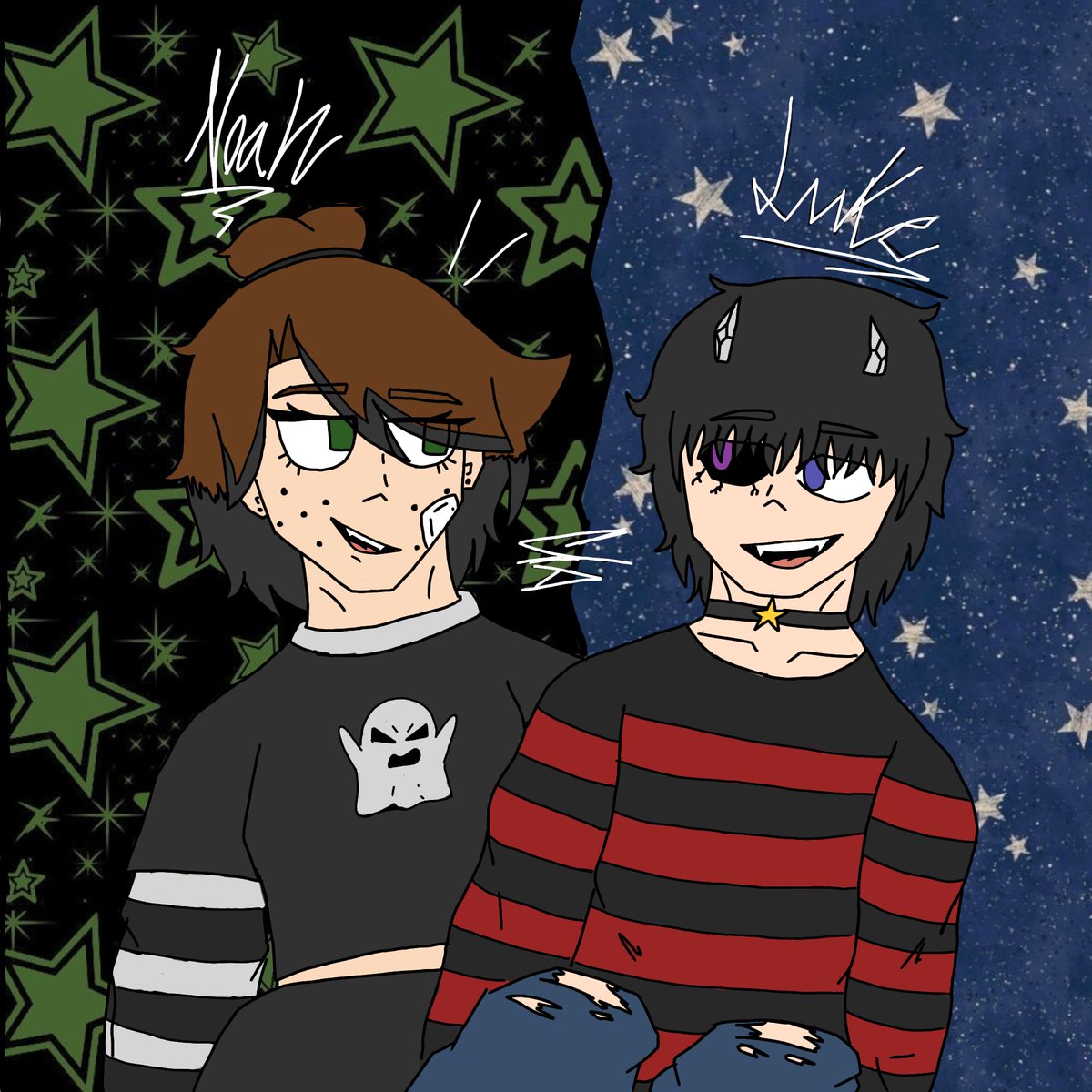 DrawsSofi's tweet image. Lol Noah y Luke 
El dúo dinámico 
(Mis Ocs, Fondos de estrellas no míos)
#oc #Draws #digitalart  #amigos