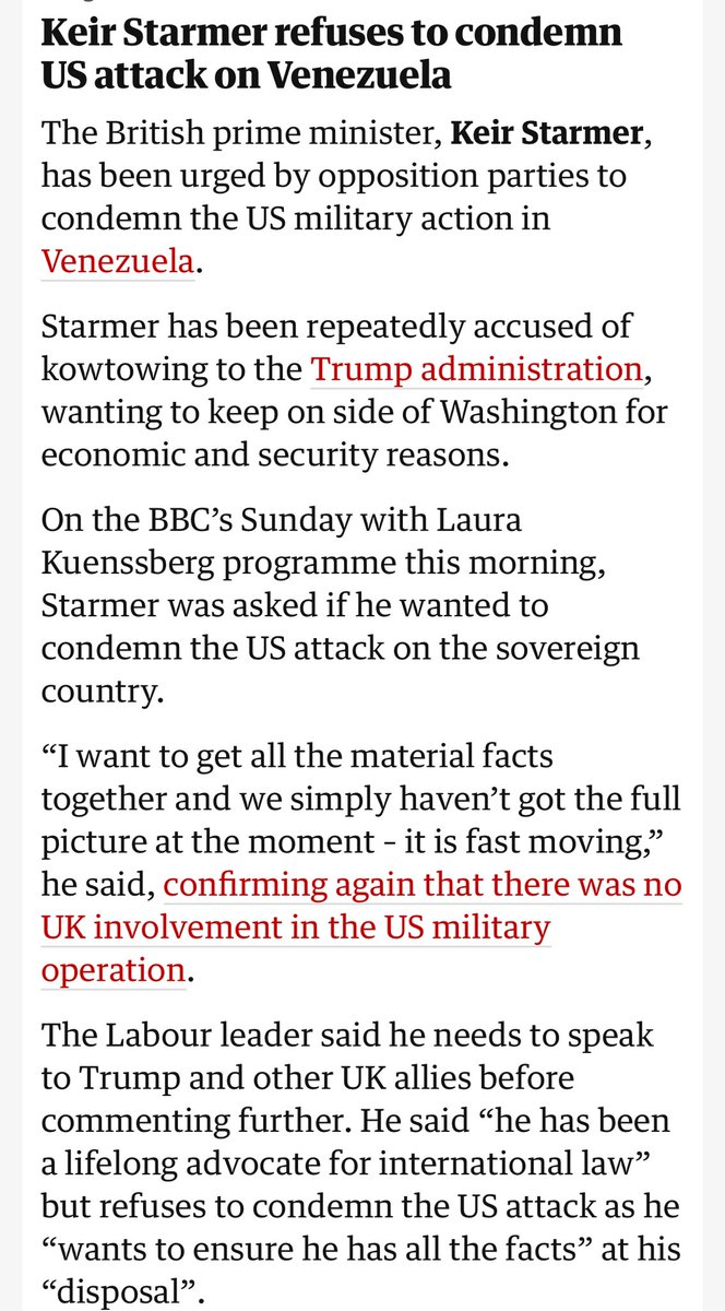 A funny thing about Starmer is he always goes like 30% more craven than he strictly needs to. He could have easily thrown in some language about concerns and what message this sends without coming across too antagonistic, but his default is to cave even when he doesn’t have to.