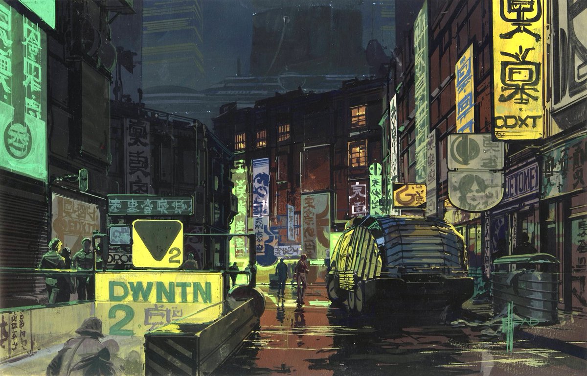 HumanoidHistory's tweet photo. BLADE RUNNER concept art by Syd Mead. https://t.co/EDmBAvmlga