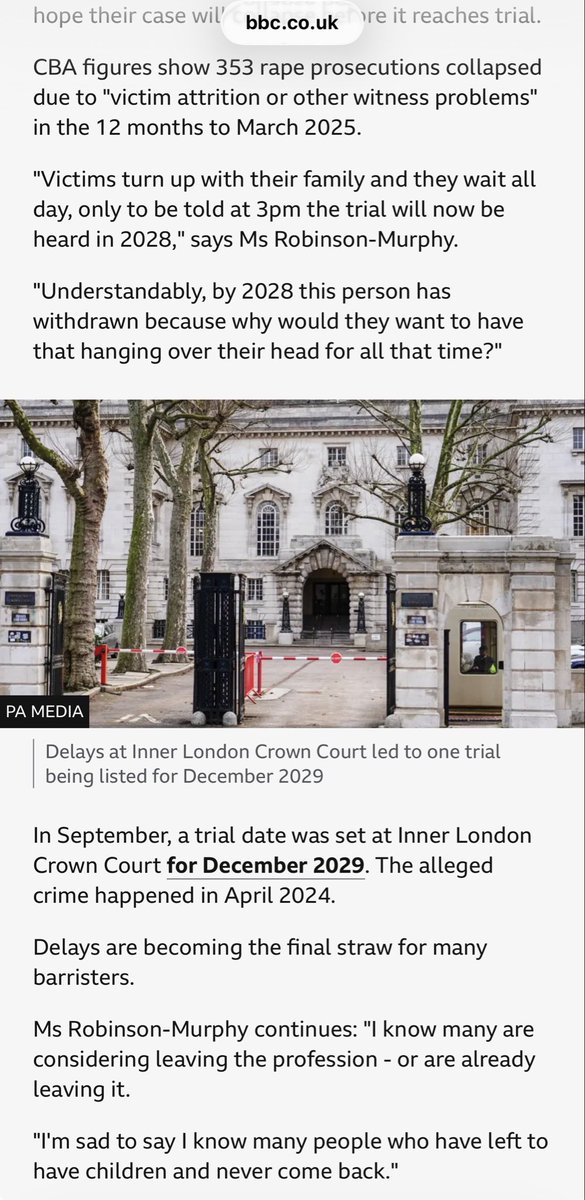 Matilda Robinson-Murphy, who practises in the East of England, admits she fears for the future of her profession.
"It's unbelievable and depressing," she says of the backlog.
"We're all working 15 to 18-hour days, but when you hear the figures it almost feels like an