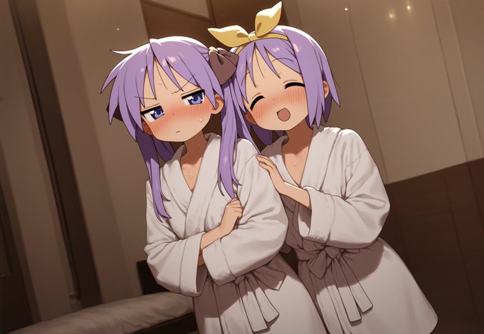 時間が無いので今のベースプロンプトで去年の7月に上げた柊姉妹を作ってみるテスト
脳内補完であんま変わらんやろ!と思ってたけどめちゃくちゃ変わる……個人的には成長を感じてます。
←旧 新→ 