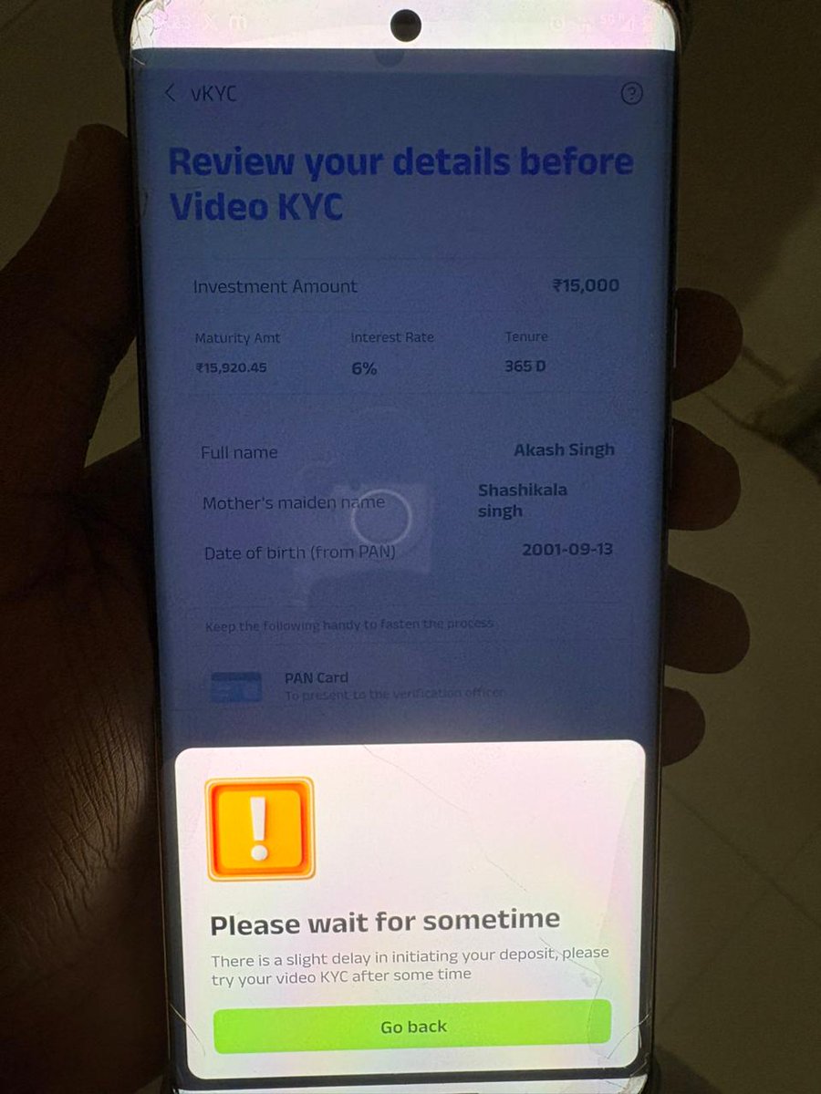 DevilGazing's tweet photo. Applied for an FD-based credit card. You took my ₹15,000 FD FIRST claiming a “2-minute process”.
Now VKYC is stuck on PENDING and clicking it shows BUSY every time.
It's been 4 days No card. No update. No clarity on my money @Utkarshsfbl @getsupermoney https://t.co/qr8rg1tiB0