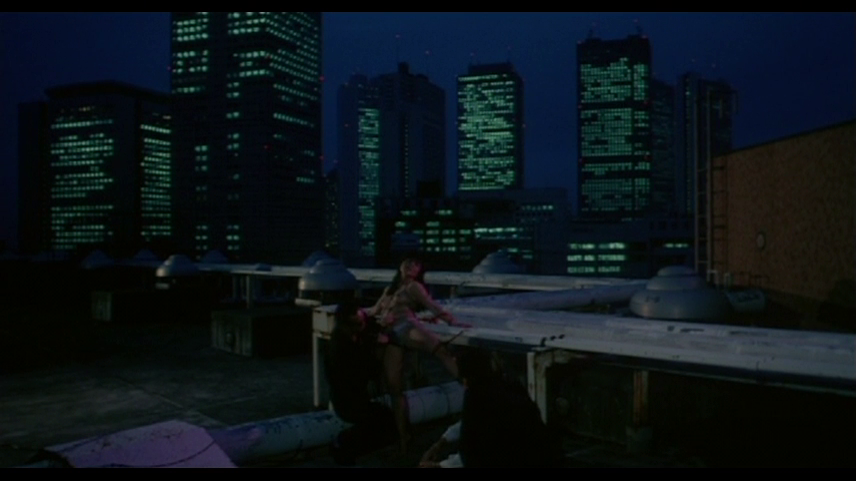 Yojiro Takita's "The Bondage" (ザ・緊縛, 1984). Screenplay by Shiro Yumeno. I love this shot and the obvious guerilla filmmaking on display. One has to wonder if Assistant Director <a href="/SATO_Hisayasu/">佐藤寿保</a> had anything to do with it.