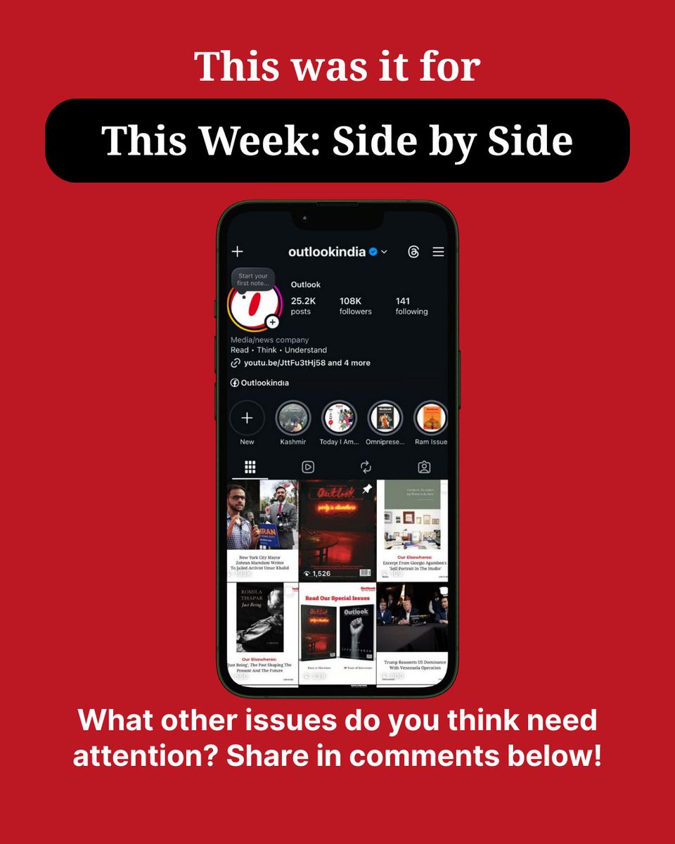 Outlookindia's tweet photo. #WeeklyRecap #Trending #TaraSutaria #APDhillion #GigWorkers #Border2 #AnjelChakma #Ikkis #Indore #BandBajaBaraat #DalitStudent https://t.co/E5Cg5gcV3k
