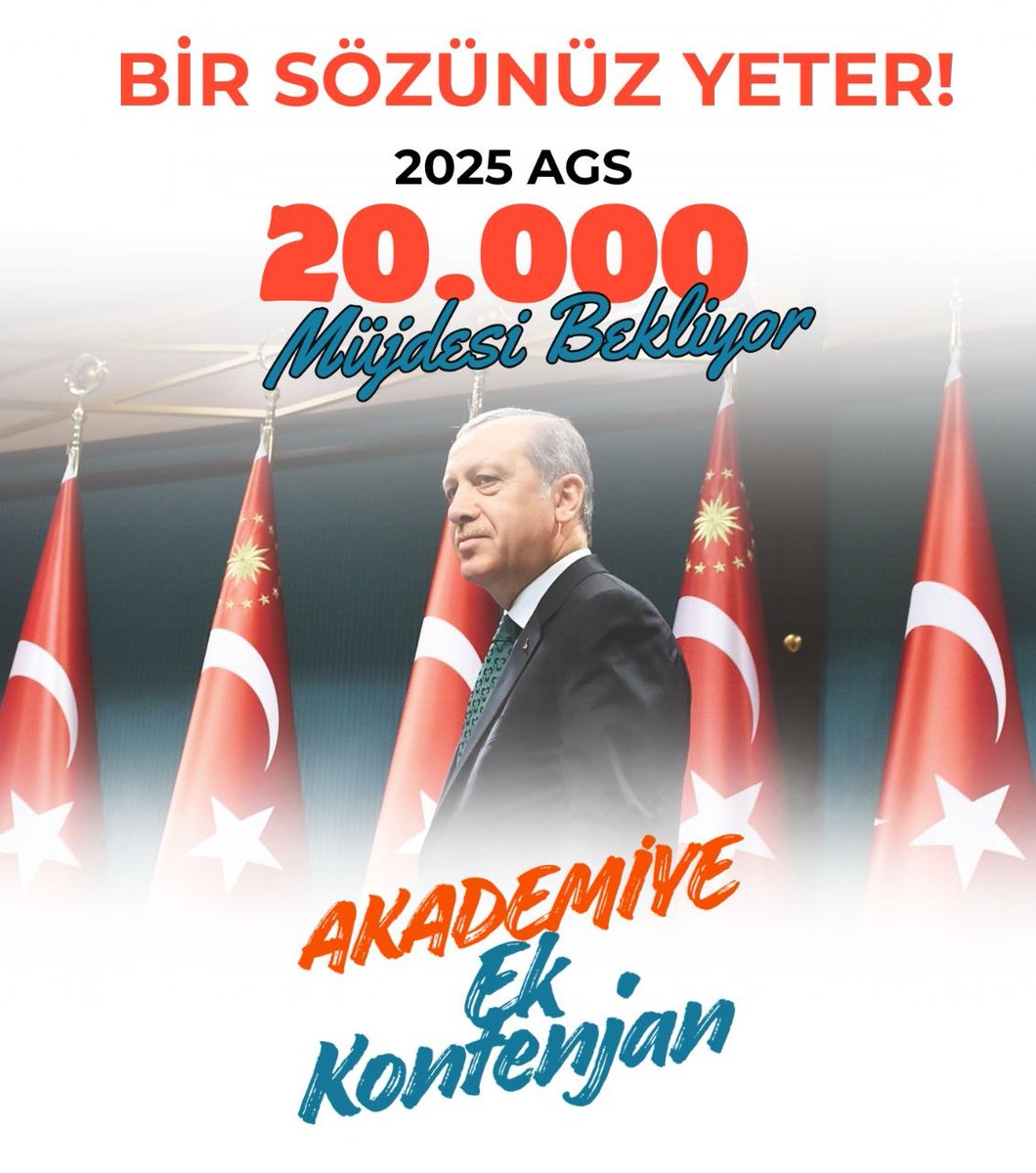 2025 AGS’de 383 bin aday varken 10 bin atama kabul edilemez. Eğitim için ek kontenjan ve Adil dağılım şarttır.
<a href="/RTErdogan/">Recep Tayyip Erdoğan</a> <a href="/dbdevletbahceli/">Devlet Bahçeli</a> <a href="/memetsimsek/">Mehmet Simsek</a> <a href="/Yusuf__Tekin/">Yusuf Tekin</a> <a href="/_cevdetyilmaz/">Cevdet Yılmaz</a>
#CBAgs20BineOnay