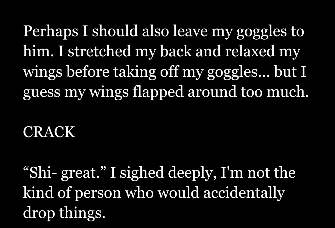 comfycanvas_'s tweet photo. Script By Sparrow Chapter 2 WIP
For those wondering how did the right lens of SxS!Parrot's goggles broke...
#ScriptBySparrow https://t.co/3nMdKJv6Kl