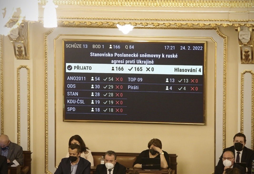 Nemělo by zapadnout: usnesení Poslanecké sněmovny České republiky ze dne 24. 2. 2022, které svými hlasy jednomyslně podpořili všichni přítomní poslanci. Ano, i ti za SPD a hnutí ANO. 

I na základě této jednoznačné shody sněmovny jsem vždy vystupovala jako její předsedkyně ve