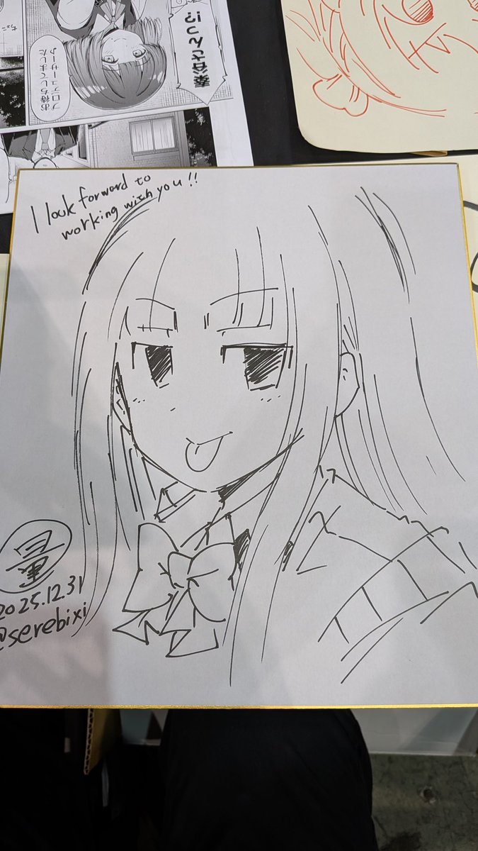 ドバイからやってきた外国人ニキに描いた宮迫ねこサイン色紙。まさかオレのキャラの宮迫をお願いしてくるとはビックリしたズラ。 