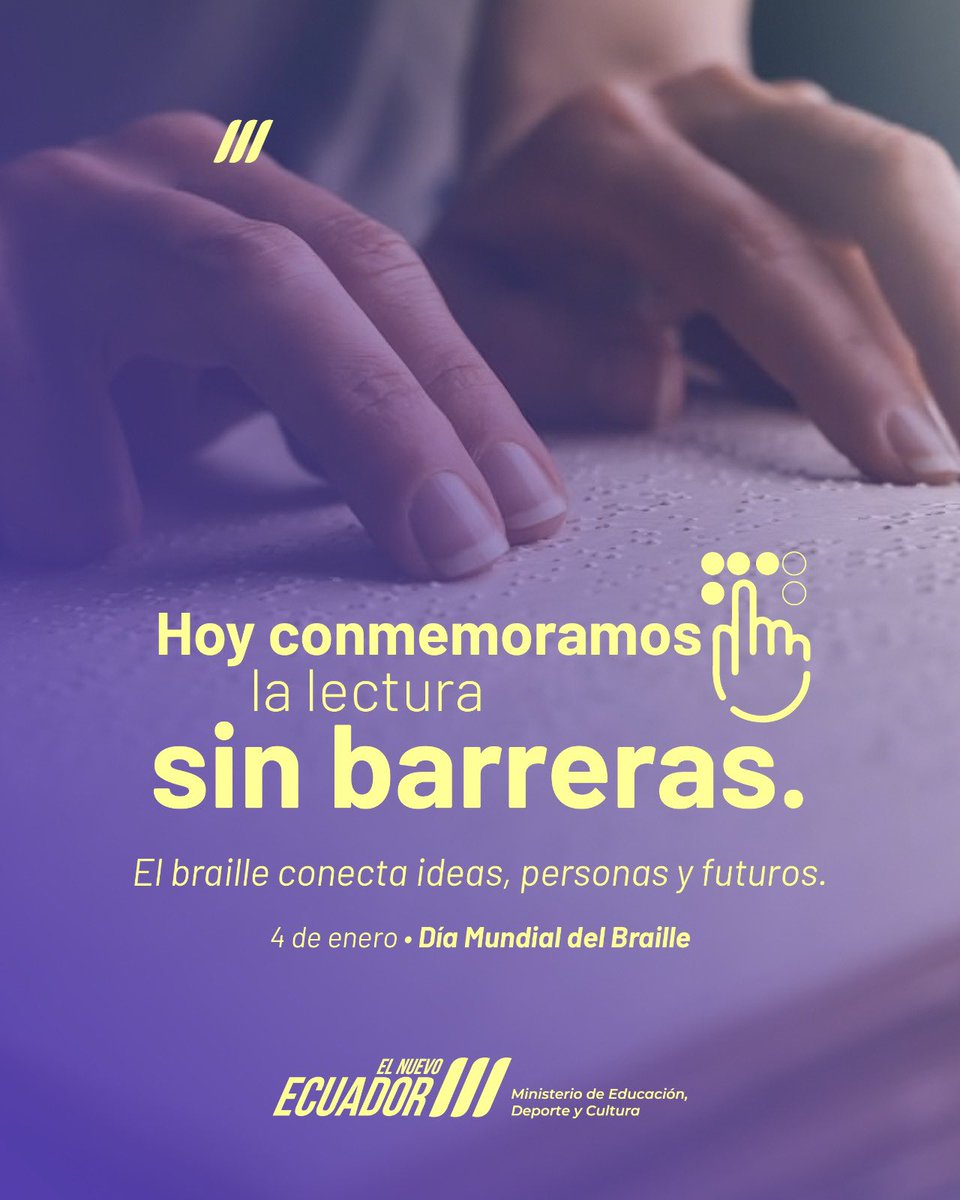 📚🎭⚽ Reafirmamos nuestro compromiso con una educación, deporte y cultura accesible e inclusiva, donde cada persona tenga la oportunidad de aprender y crecer.

🔤 A través del sistema de comunicación braille se fortalecen los derechos humanos y el acceso a la información,