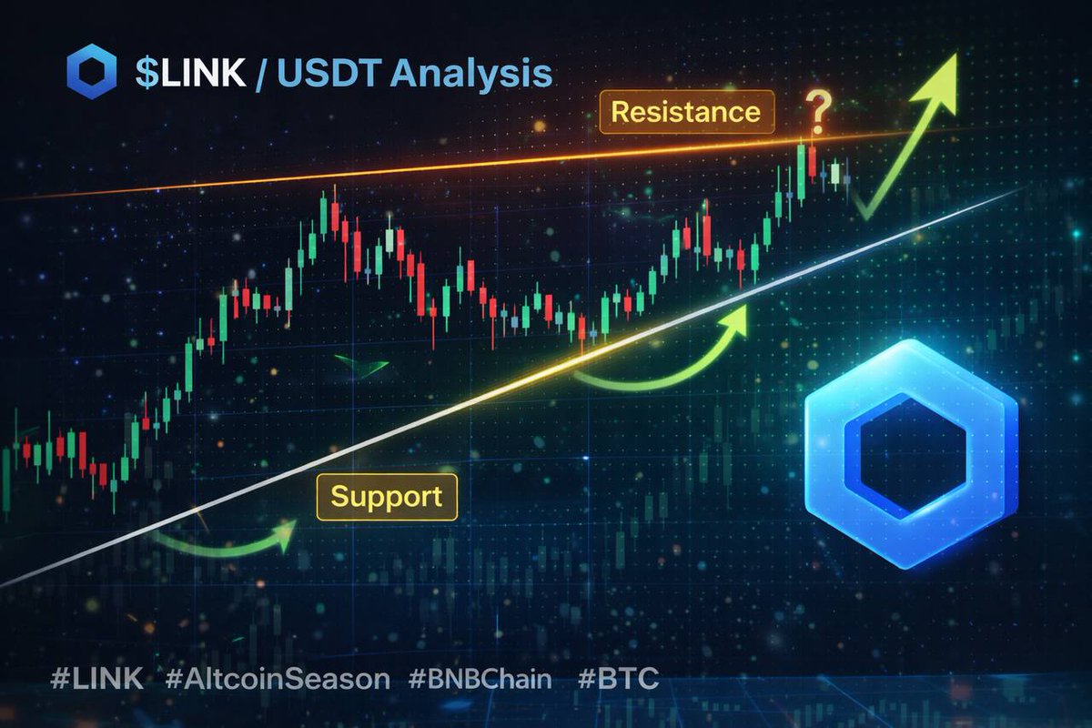 LINK/USDT is bouncing from key support, showing solid buying interest. As  long as it holds, the bullish structure stays intact. A break above  resistance could send LINK higher. DYOR, NFA #LINK #BTC #