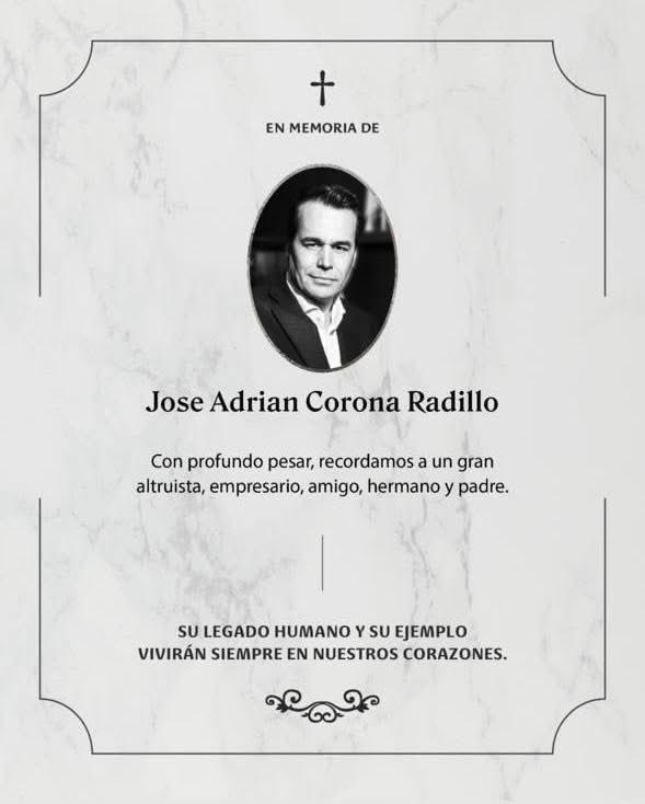 🔴El empresario tequilero Adrián Corona, presidente de Grupo Corona, fue localizado sin vida en Atenguillo, Jalisco, tras haber sido secuestrado a finales de diciembre. 

La Fiscalía de Jalisco confirmó que el cuerpo presentaba huellas de violencia y un impacto de bala. 

La