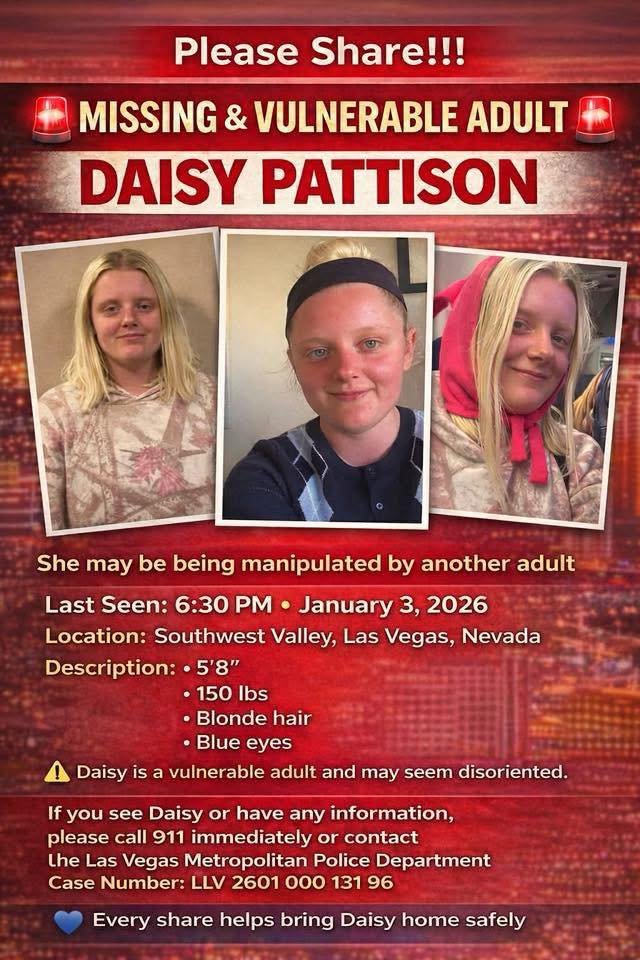 tbo27's tweet photo. #MissingPerson
#Missing
#HelpFind
#HelpUsFind
#FindThem
#BringThemHome
#HaveYouSeen
#StillMissing #LasVegas
#Vegas
#LasVegasNV
#Nevada
#MissingInLasVegas
#MissingInNevada https://t.co/b3y8S9gzsN