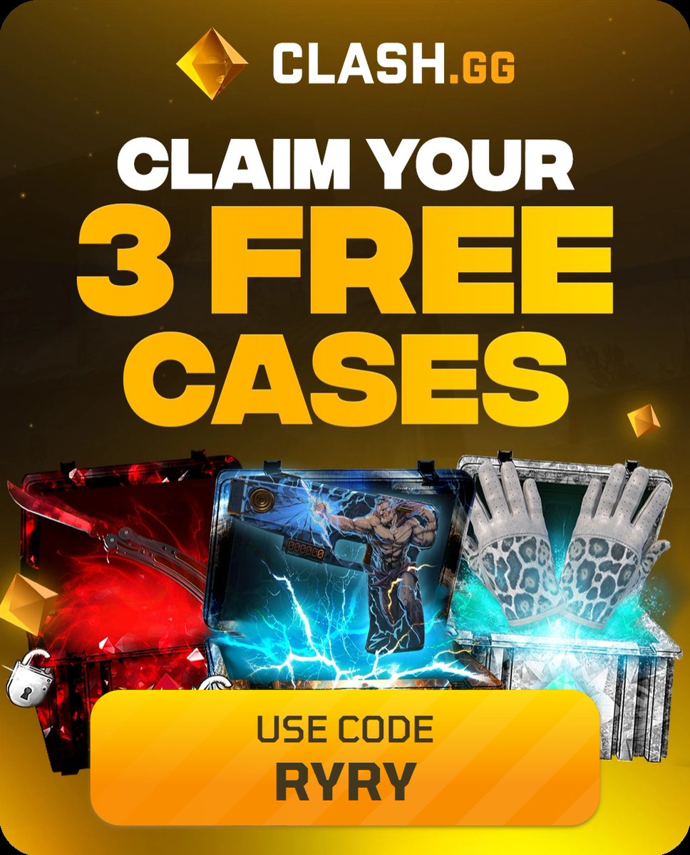 Nouveau partenariat avec Clash.gg ! 
Clash.gg , la plateforme ultime pour l'Opening de cases CS2 !
Grâce à mon code RYRY, profitez d'avantages exclusifs :
 3 caisses gratuites à l'inscription +5% de bonus sur votre premier dépôt
➡️
