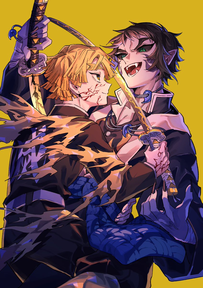 srs_iroiro's tweet image. ポスター用の善獪出来ちゃ〜〜！
ついでにインテ限定で新刊買ってくれた人にこれのポストカード押し付ける予定(無配です)