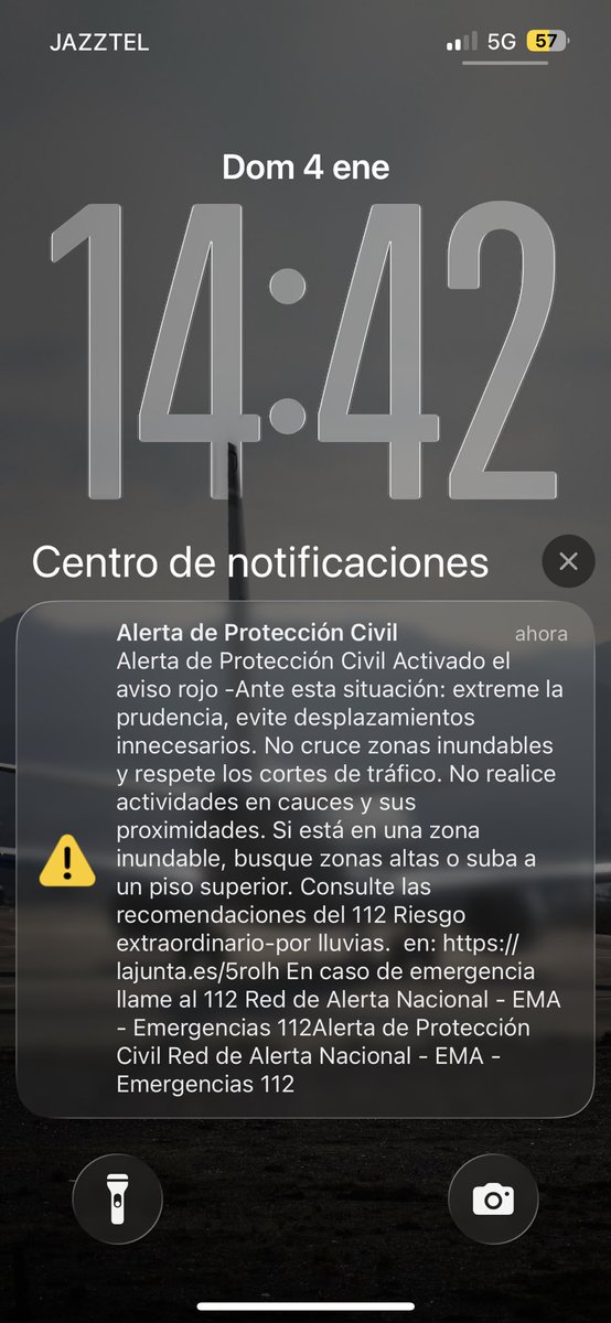 Es-Alert enviado a la población.