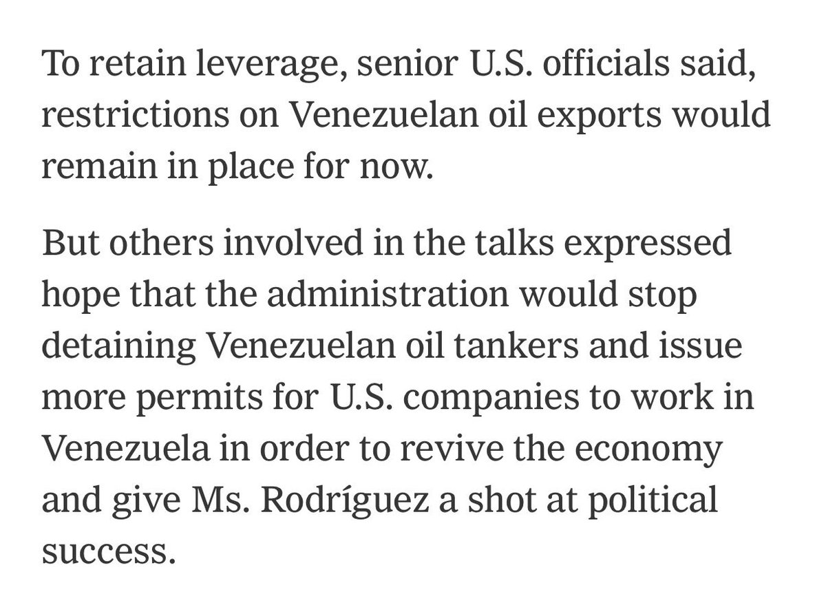 KareemRifai's tweet image. Why would anyone be invested in giving Delcy Rodriguez "a shot at political success?"

She's a corrupt monster and complicit in Maduro's crimes. The goal should be keeping her reined in and transitioning to democracy ASAP.