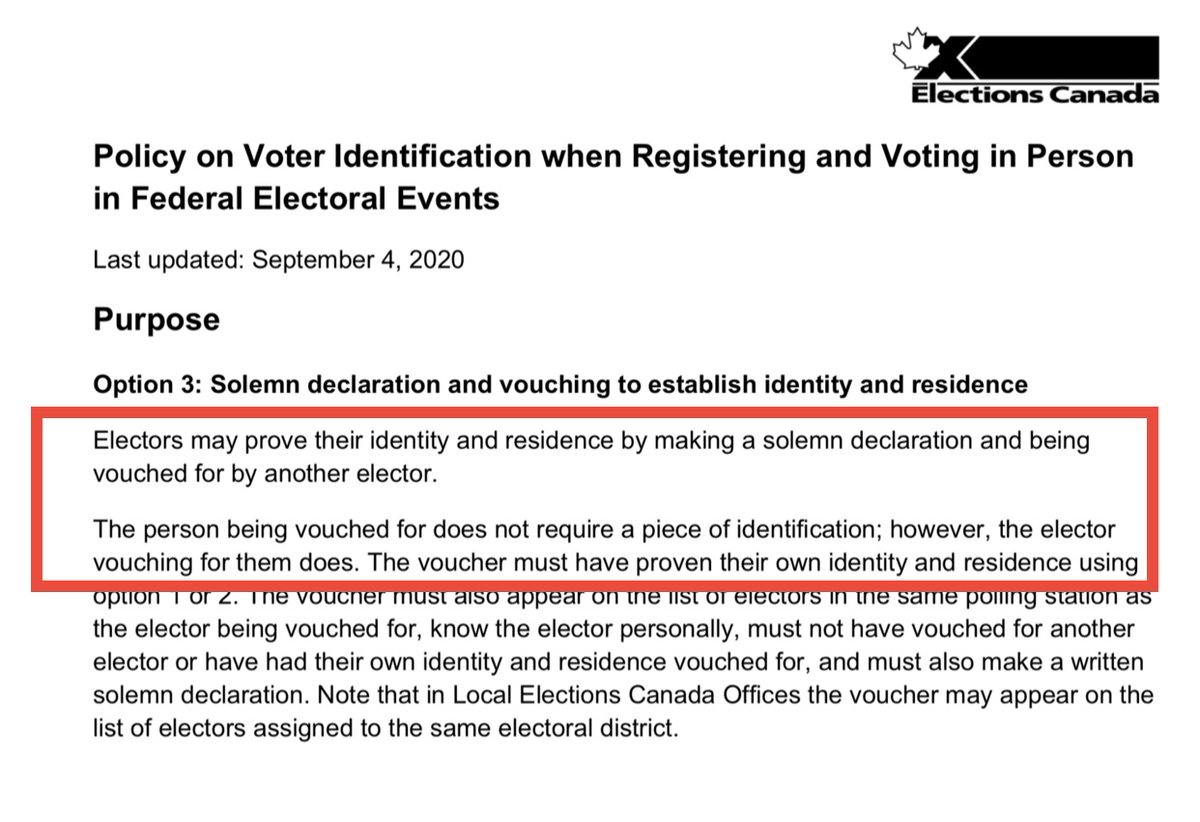 TheReclamare's tweet image. Assume most Canadians don’t know this is Trudeau policy from 2018. A person with no identification can vote, as long as someone with identification vouches for them
Nothing to see here folks, move along