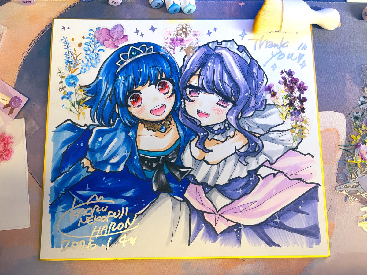 Post by ねこふじかおる／CHARON公式 on X: 色紙進捗です✨