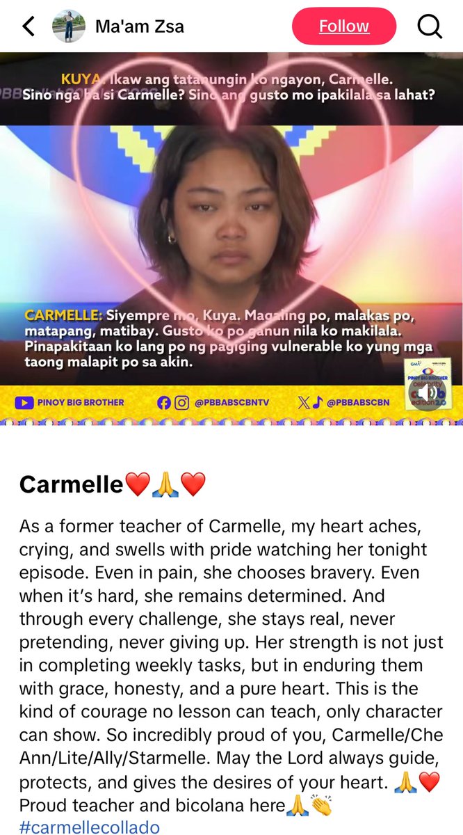 kdramafangirl25's tweet photo. thank you for loving carmelle!

to my carmelle, you are so brave! laban ka lang dyan. kami na bahala sayo dito sa outside world https://t.co/r954SdoHbU