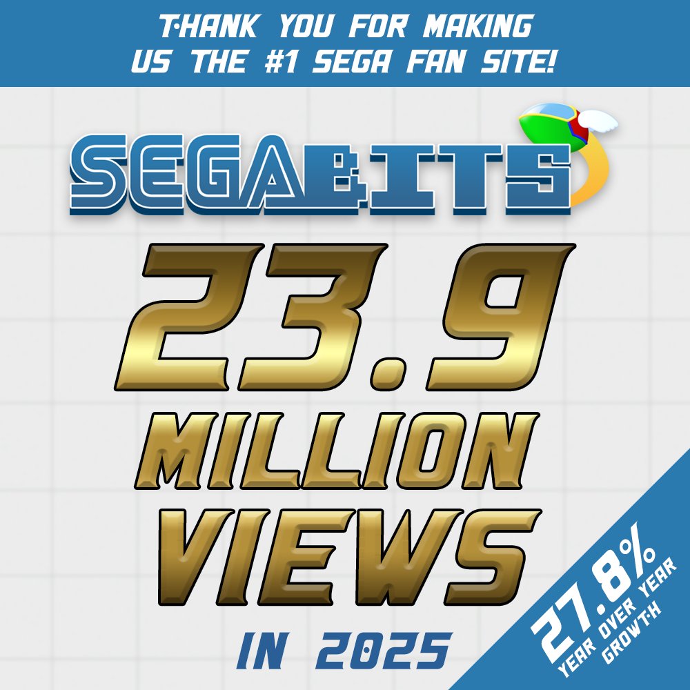 Thanks to YOU, we continue to be the #1 SEGA fan site! 23.9 MILLION views, 27.8% audience growth! 
Keep liking, sharing, commenting and recommending us to friends! Thank you!