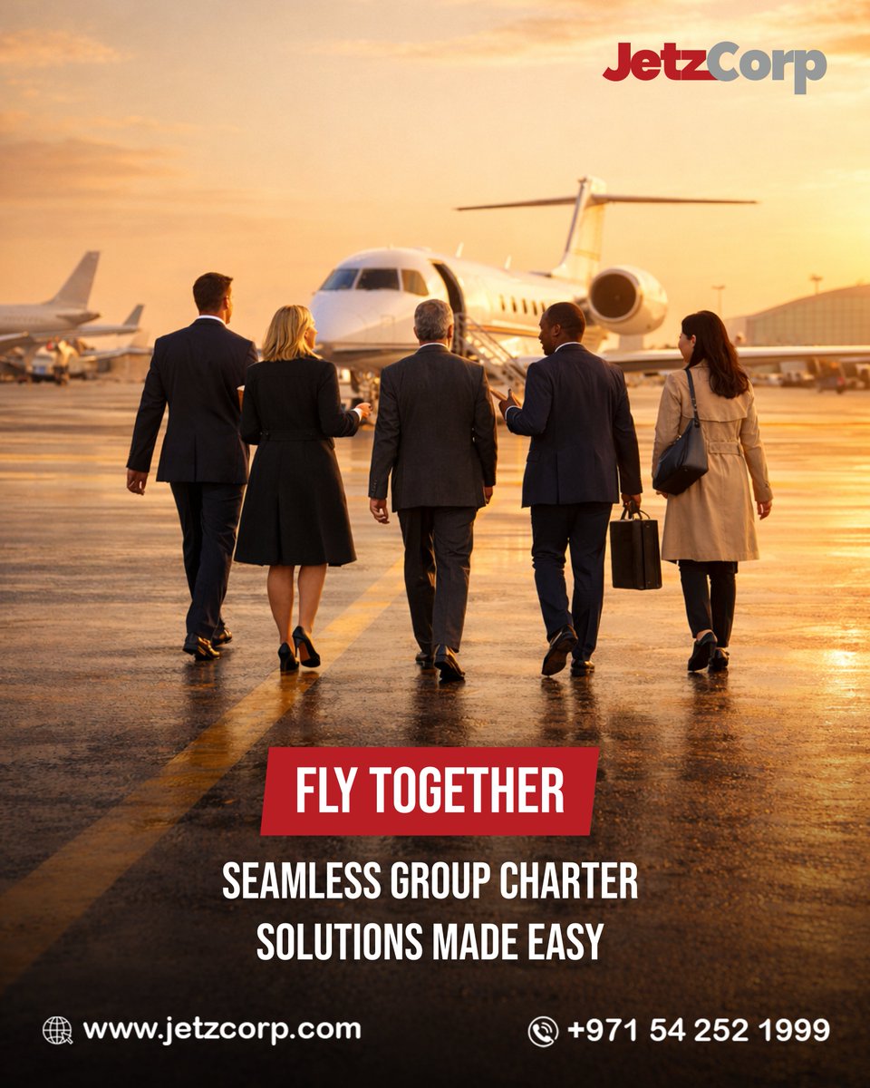 jetz_corp's tweet photo. One Team. One Charter. Total Control.
Custom group charter flights that keep your corporate travel smooth, flexible, and perfectly aligned.

📞 +971 54 252 1999 | 🌐 https://t.co/5TpNvczOND

#jetzcorp #aircharterservice #privatejet #aircargo https://t.co/lIddl4qEIv