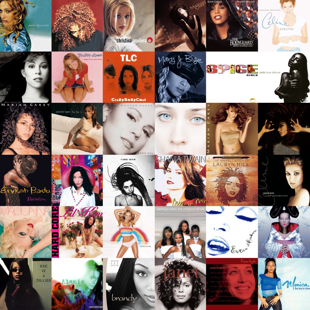 Culture__Stan's tweet image. The most iconic female albums of the 90s