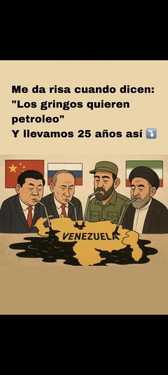 Un Meme de oro.

Los gringos solo quieren el petróleo de Venezuela.

Ajá… ¿y Rusia, Cuba,  Irán y China solo querían proteger a Maduro como patrimonio cultural del ridículo o que?