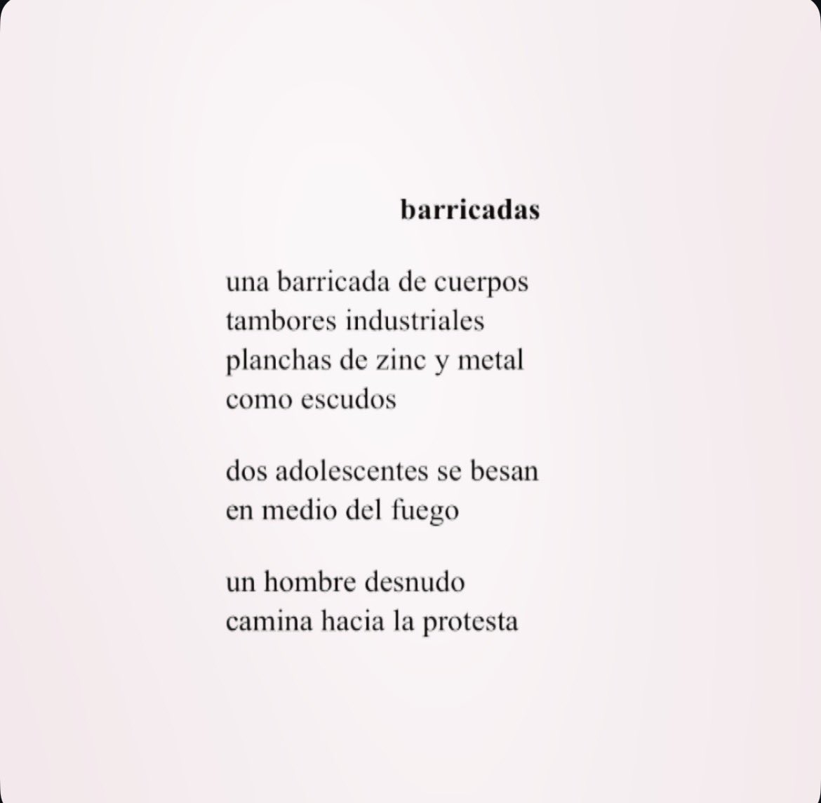 circulodepoesia's tweet image. Contra el imperialismo y siempre también contra el colonialismo interno. Tres poemas de Gladys González (Chile, 1981).
.
.
.
🇨🇱 
circulodepoesia.com/2025/12/poesia…