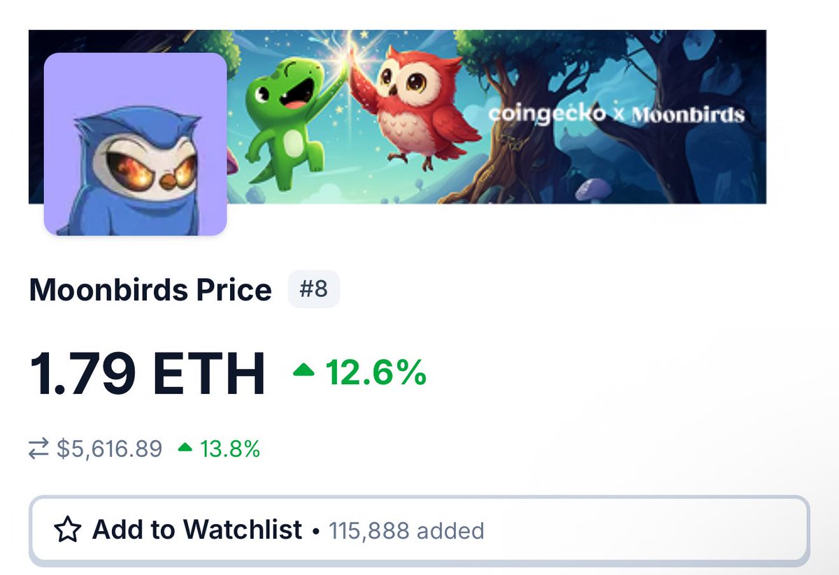 seems like people know something about the moonbird anticipated TGE BIRB  token is coming to market soon, I wonder what they have planned for the @ moonbirds holders. they have executed well on