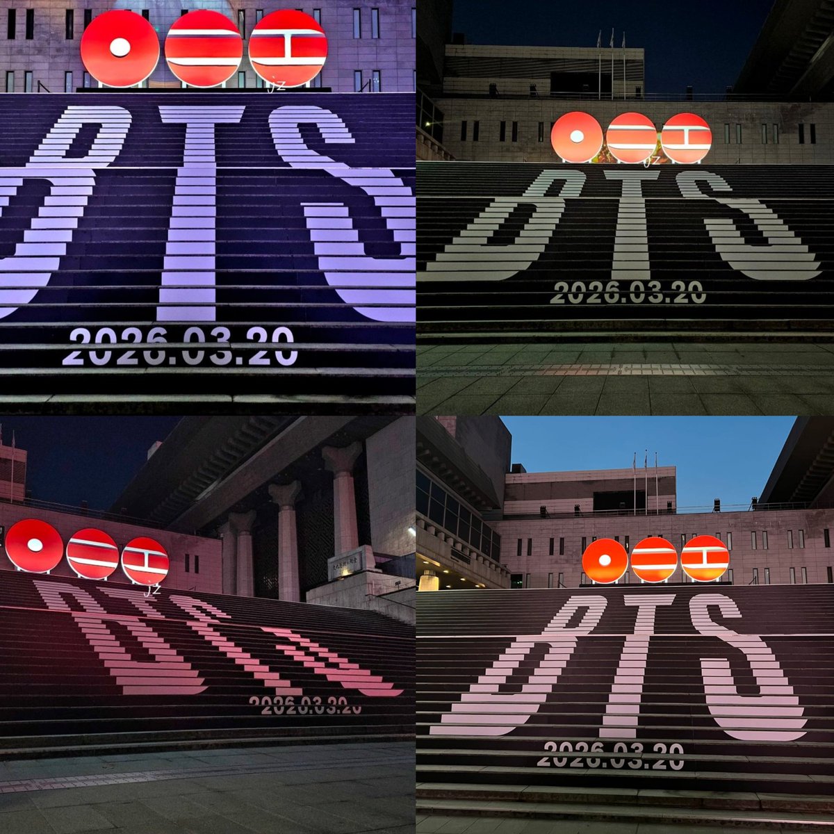 BANGTANHIIT's tweet photo. [🚨] - TÁ REALMENTE ACONTECENDO! 

O nome do BTS, junto com a nova logo do comeback e a data de lançamento, está sendo divulgado em frente ao Sejong Center for the Performing Arts, o maior complexo cultural e artístico de Seul. 🔥💜

BTS IS COMING 
BTS BTS BTS
2026 YEAR OF BTS AND ARMY
BTS COMEBACK 2026 
#BTSComeback2026