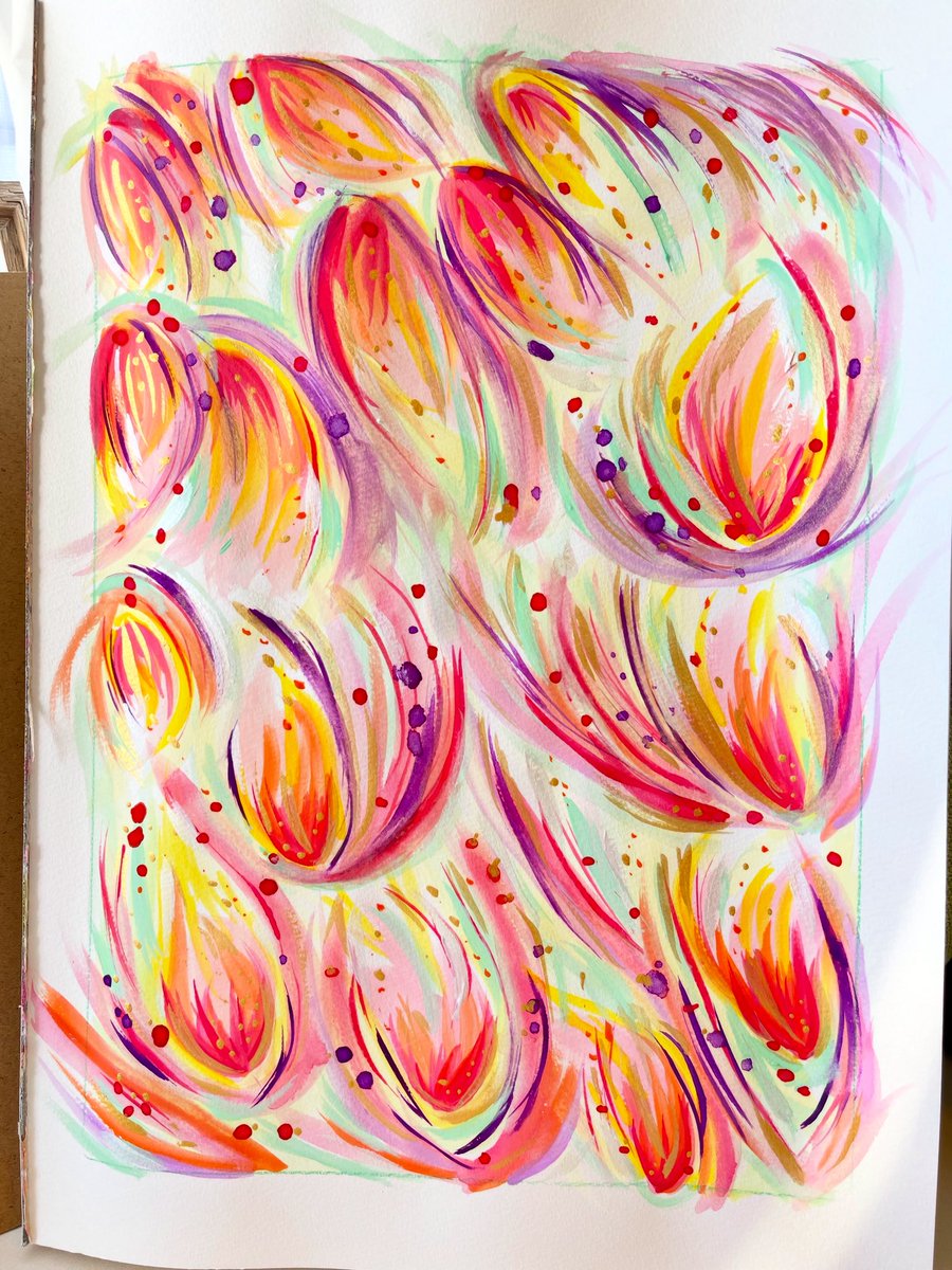 久しぶりに描きました #水彩画 #炎の絵