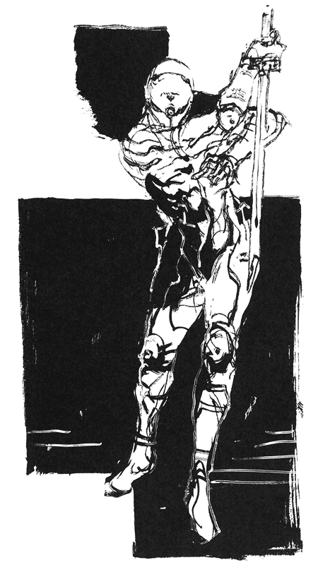 nbajambook's tweet image. Yoji Shinkawa's sketches for Metal Gear Solid.