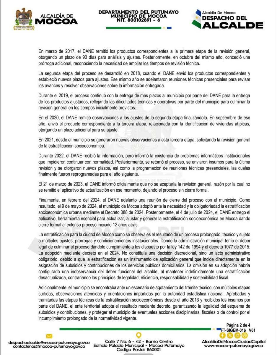 ch_piedrahita's tweet photo. SOLICITAMOS AL DANE LA AUTORIZACIÓN PARA SUSPENDER LA APLICACIÓN DE LA ESTRATIFICACIÓN EN MOCOA 🧡✊🏻💚

Hace unos días hicimos esta importante solicitud y esperamos una respuesta positiva lo más pronto posible, que se autorice la suspensión de la aplicación de la estratificación. https://t.co/abbEfFZXRH