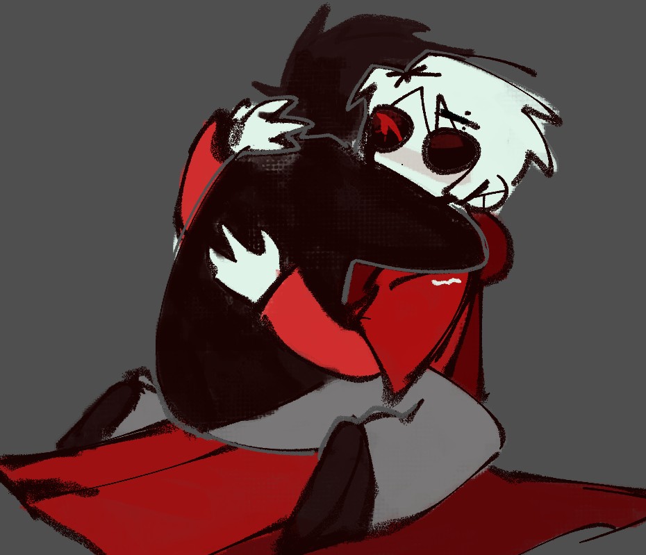 vnthers's tweet image. feeling sad and like a shit so i draw davekat comforting each other to cope a bit