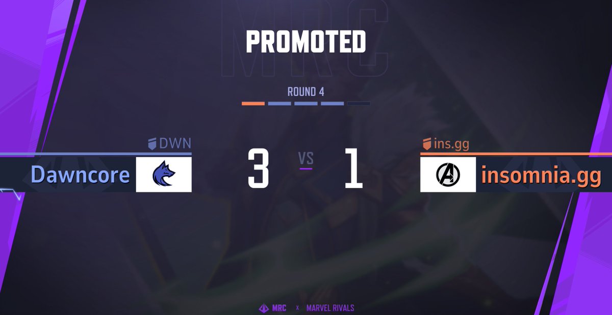 Top 8 inbound for <a href="/DawncoreMR/">Dawncore</a> as they 3-1 <a href="/InsomniaEsp0rt/">insomnia</a> in MRC Season 5 EMEA #MarvelRivals 

Roster: 
<a href="/LunarisMatty/">Matty_1v9</a>
<a href="/FrostenMR/">Frosten</a>
<a href="/SeLegend27/">TheLegendXXVII</a>
<a href="/TimTimCookieJar/">Rui Martim Macedo</a>
@sapatik1
<a href="/KIZARUU_mr/">KIZARUU</a>
Cæp
<a href="/TreeMan1MR/">TreeMan</a>