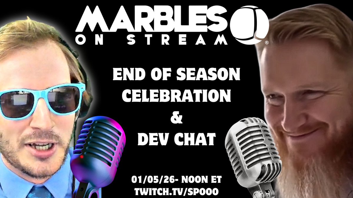 SpoooTV's tweet photo. TOMORROW NOON ET

-CELEBRATE THE CHAMPS OF SEASON 65 &amp; PREP FOR SEASON 66 STARTING THIS TUESDAY JAN. 6th!

--JOIN IN THE RACES TO TRY TO WIN SOME SWEET MARBLE PRIZES

---USE THE REDEEM TO ASK THE DEV A QUESTION ABOUT MARBLES DURING THE SHOW! https://t.co/dtMVmlmLzb