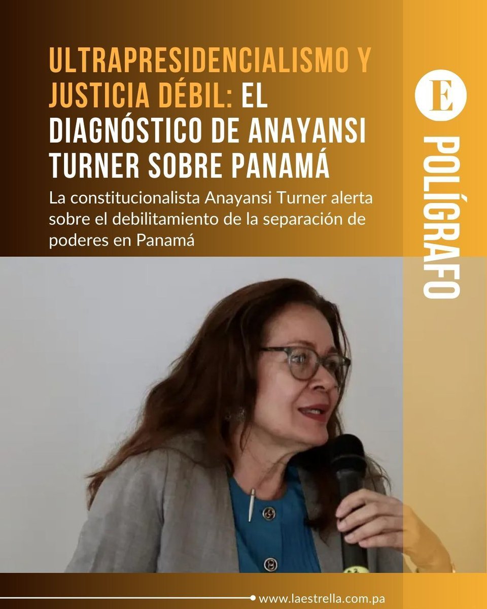 ⚖️ La constitucionalista Anayansi Turner advierte que el Estado de derecho en Panamá está deteriorado por la concentración de poder en el Ejecutivo, la debilidad del sistema de justicia y el incumplimiento de la Constitución.

👉buff.ly/naZdTgf
#Panamá 🇵🇦 #EstadoDeDerecho