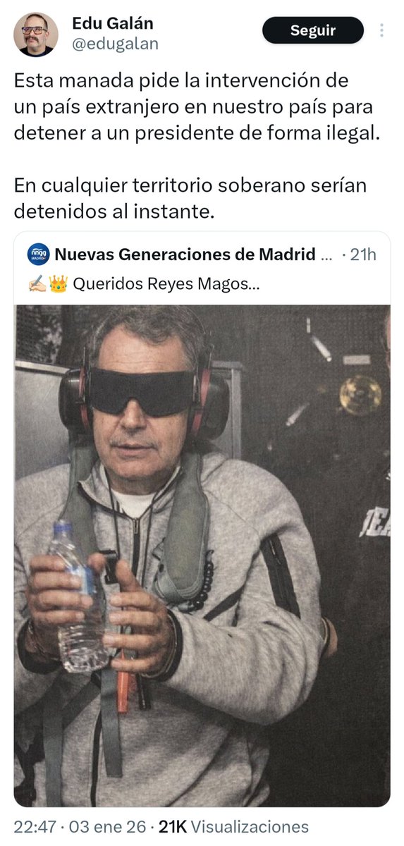 No me hacen ninguna gracia esos mozalbetes que aspiran a ser ingeniosos, en los distintos partidos, pretendiendo lograr así su futuro escaño. Pero, a su vez, no voy por ahí añorando detenciones al estilo <a href="/edugalan/">Edu Galán</a>, quien debe creer que las gracietas son monopolio suyo.