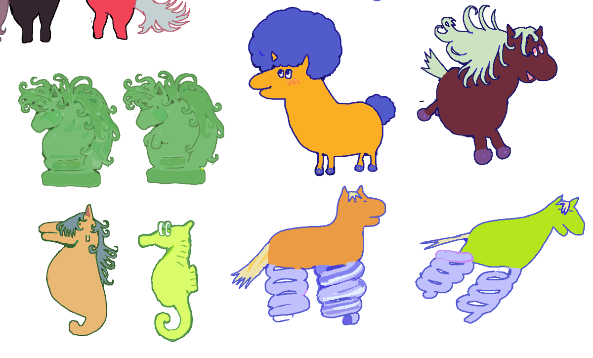 momopatchi's tweet image. a bunch of horses for the new year