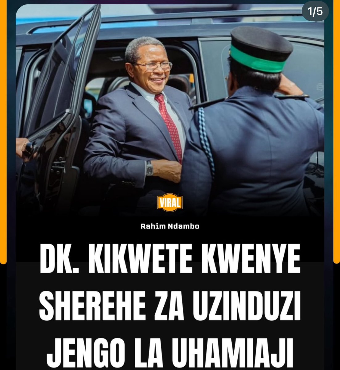 Napenda jinsi unavyo behave Mh Kikwete. Honestly, ukiangalia movement zako unaweza kudhani wewe bado ni sitting president.Kama hii si impunity, basi the level of confidence is presidential deluxe, hadi Katiba inaweza kuwa inasema kimoyo moyo “hold on, who’s in charge ? 😂