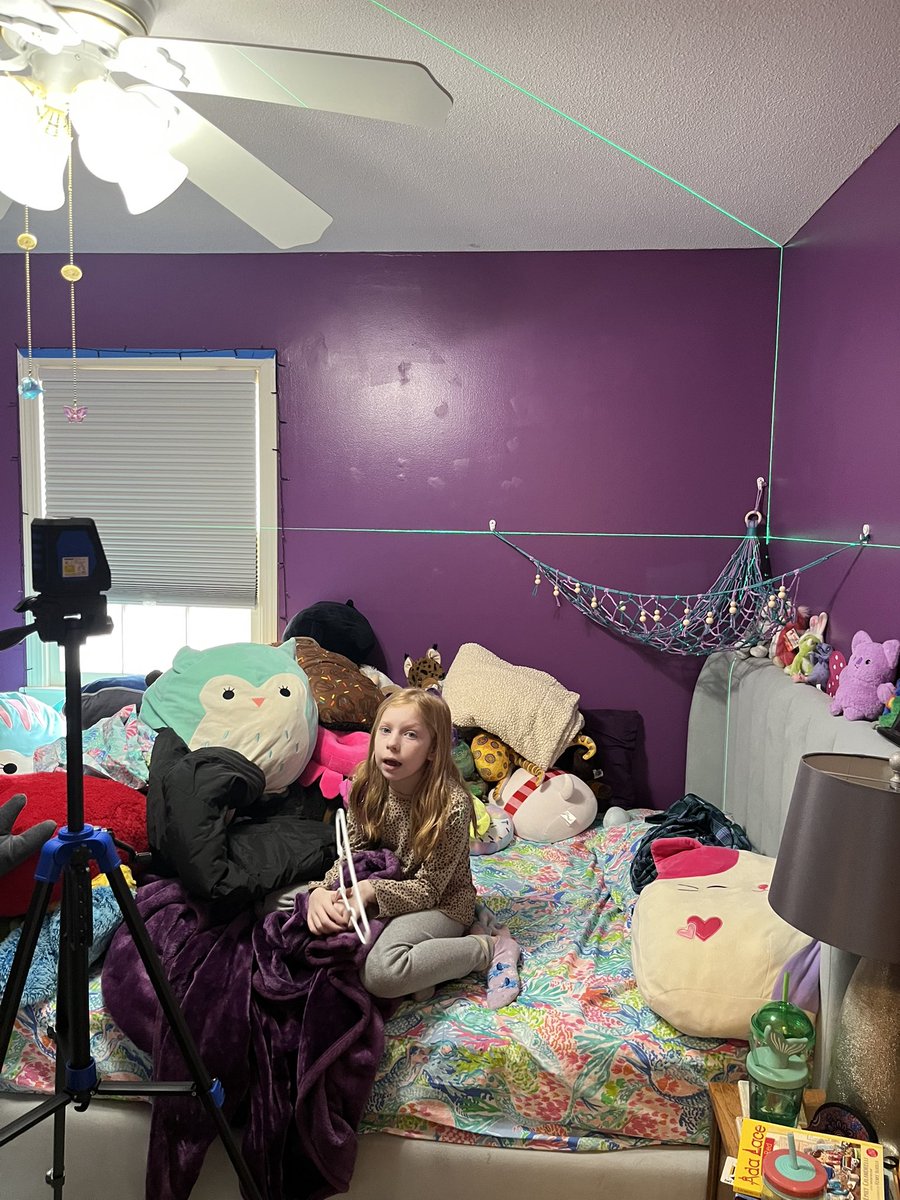 First time using a laser level. 
Trying it out on stuffed animal net install.