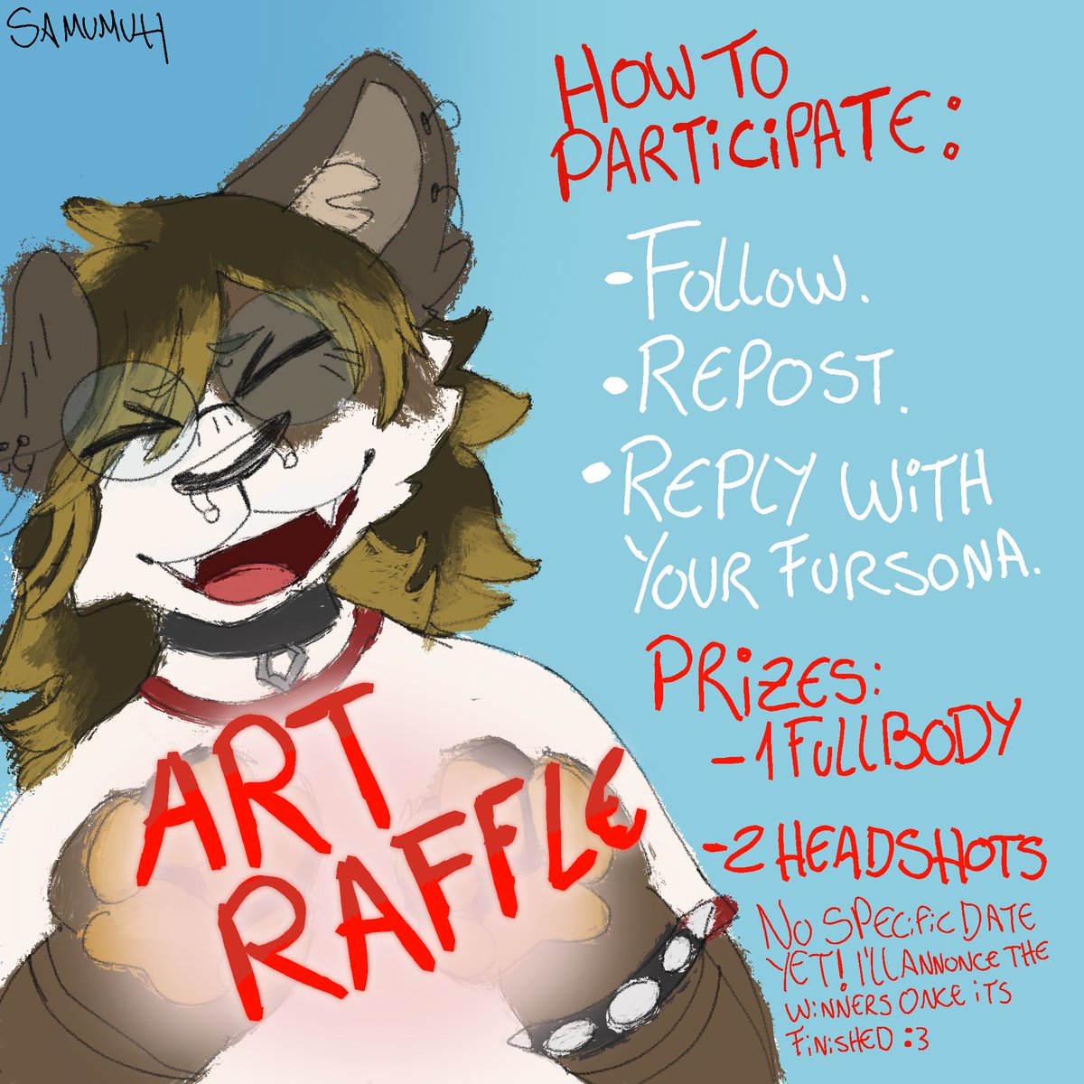 Samumuh_'s tweet image. Good news, I got a new laptop thanks to all your help! To celebrate, I’m making (my first?) art raffle!!
There will be 3 winners, and I’ll announce when there’s two days left to participate!
Good luck to everyone, and thanks for all the support! 🍀♥️
#furryart #artraffle