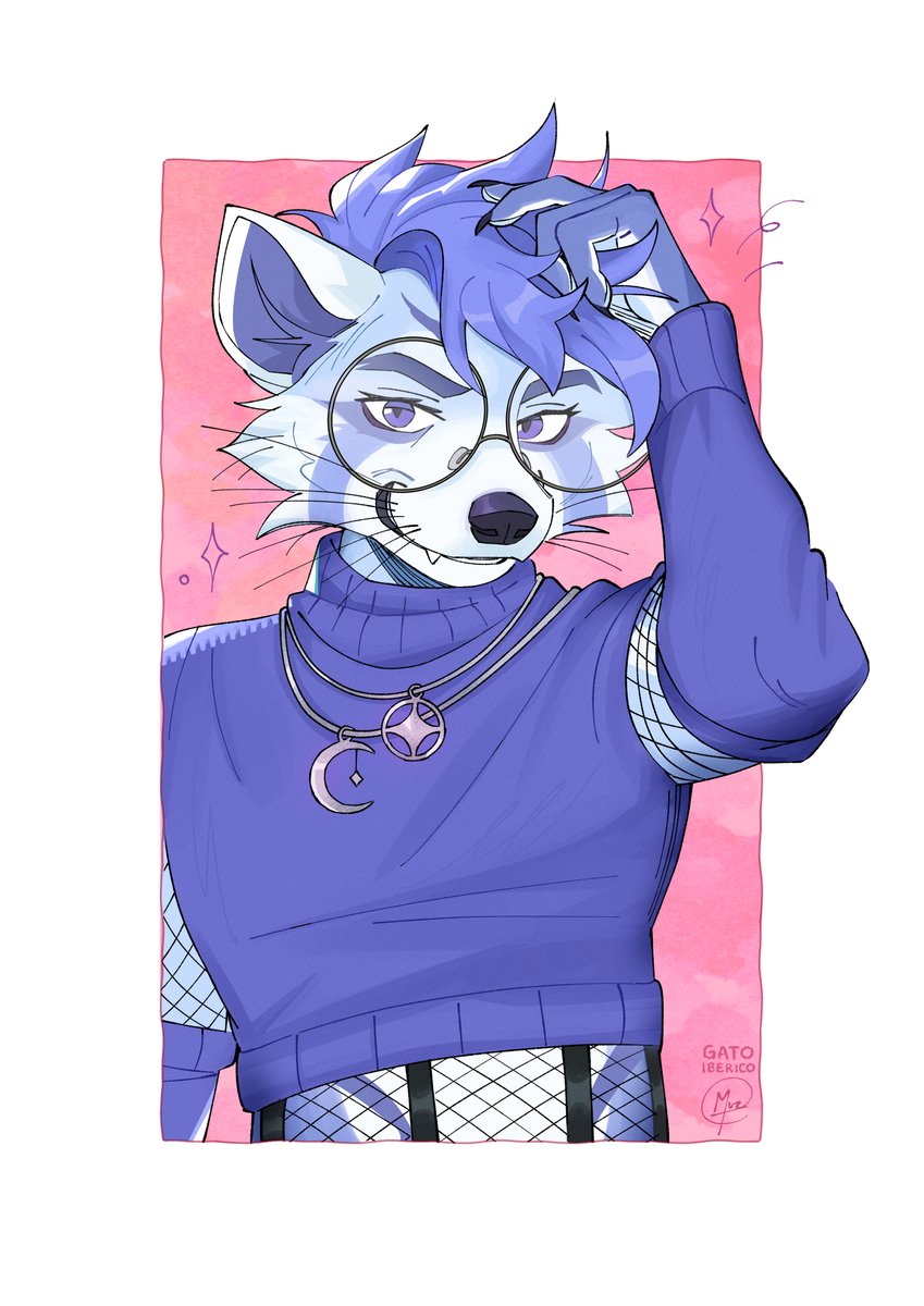 gato_iberico's tweet image. Portrait commishy for @groovyynuvii!