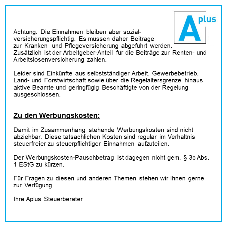aplus_berater's tweet photo. Aktivrentengesetz ab 01.01.2026:

Wer die gesetzliche Regelaltersgrenze erreicht und als sozialversicherungspflichtiger Arbeitnehmer weiterarbeitet, kann seinen Arbeitslohn bis zu €2.000 im Monat steuerfrei (§ 3 Nr. 21 EstG) erhalten.

Details dazu:
https://t.co/oAXopOjAUP https://t.co/b16acMfrUV