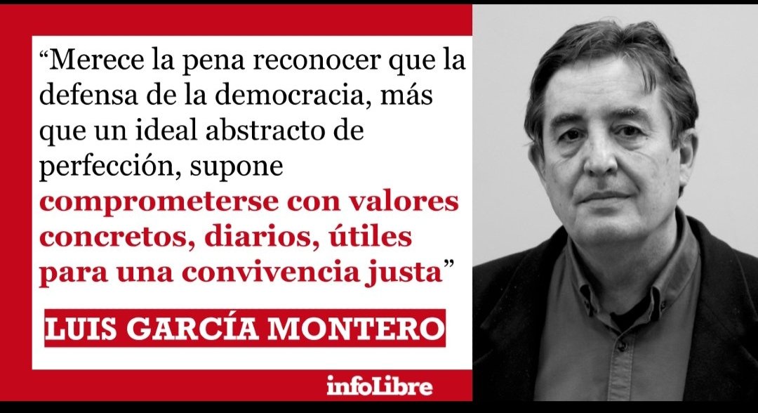 pepecampostruji's tweet photo. “Merece la pena reconocer que la defensa de la democracia, más que un ideal abstracto de perfección, supone comprometerse con valores concretos, diarios, útiles para una convivencia justa”

"Merece la pena', la imprescindible columna de Luis García Montero https://t.co/yJkLqdsgiv https://t.co/jCpi7bvW6w